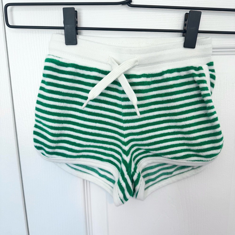 MOLO Green and White Striped Shorts Size 116